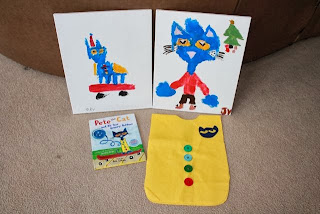 Pete the Cat Easy Art Smock and paintings