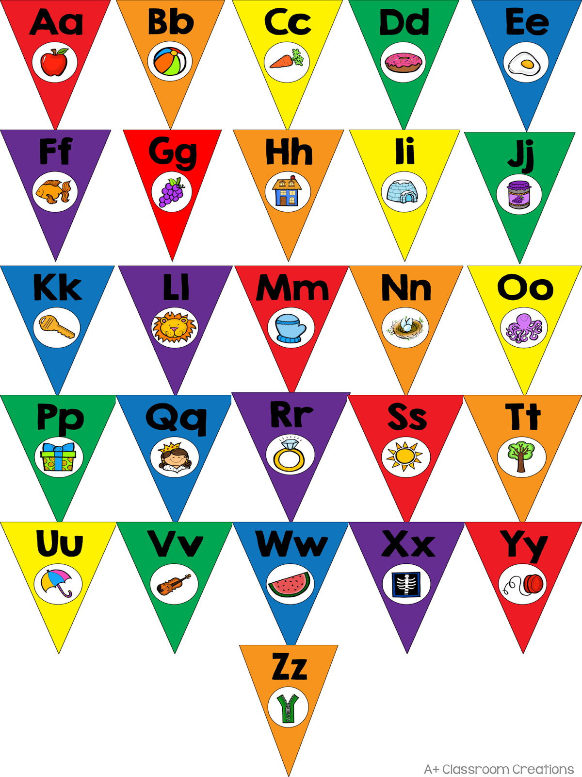 http://www.teacherspayteachers.com/Product/Alphabet-Pennants-Classic-Colors-1268470