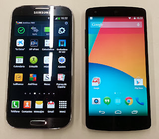 Nexus 5 frente al Samsung Galaxy S4