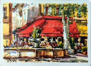 Example postcard: Art postcard from Aix-en-Provence France