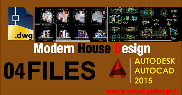 Free 4 Modern Houses Design Dwg Package 03