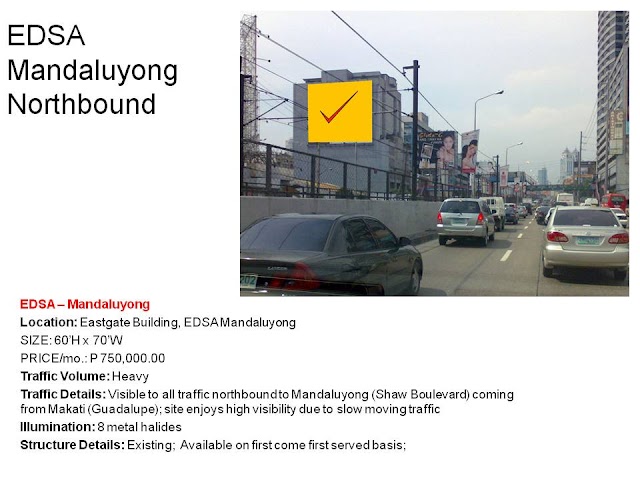 EDSA Billboard Available : Eastgate Mandaluyong Northbound