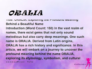 meaning of the name "ORALIA"