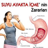 Ayakta su ve sıvı içmenin zararları