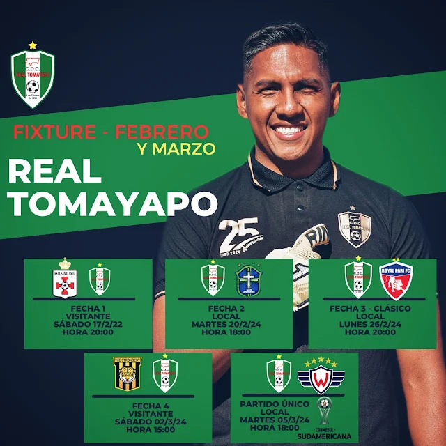 Fixture de Real Tomayapo, Apertura y Copa Sudamericana 2024