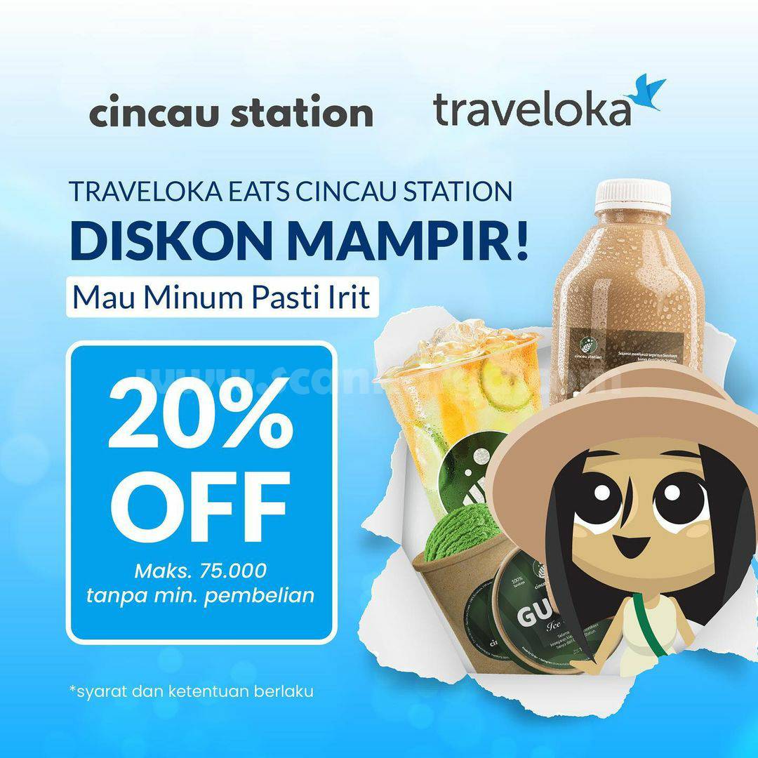 CINCAU STATION Promo TRAVELOKA EATS DISKON 20%