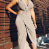 Grey V Neck Sleeveless Maxi Dress