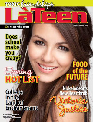 Victoria Justice featured on the cover of LA TEEN Magazine available March