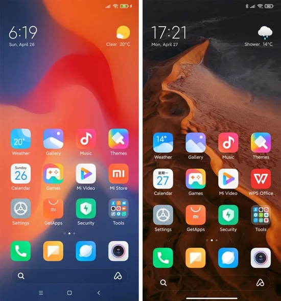 MIUI 12 home screen