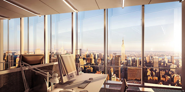Picture of Midtown and Empire State Building as seen form the office in the north tower