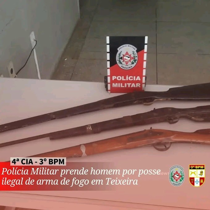 Polícia Militar prende homem por posse ilegal de arma de fogo em Teixeira-PB