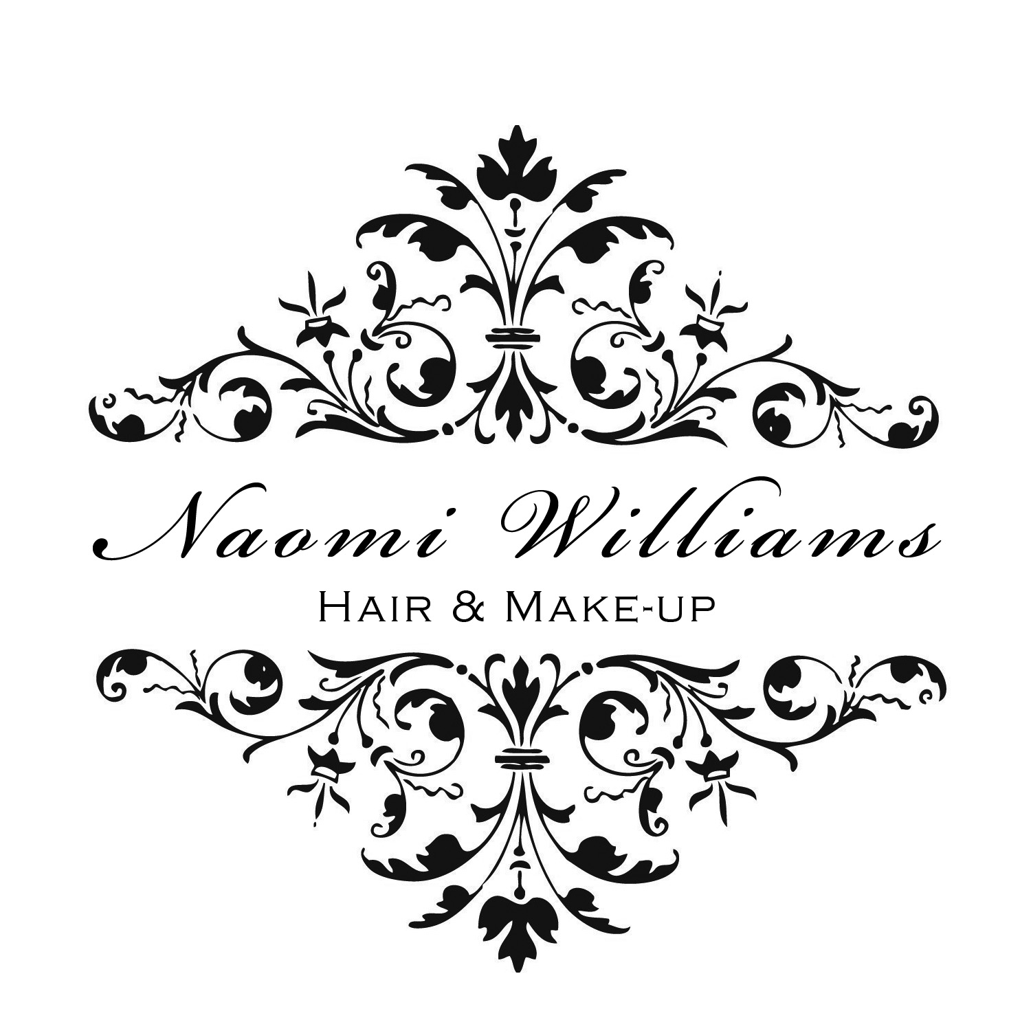   for 2012 02 Naomi Williams Hair Makeup Damask Business Logo Design  freelance hair and makeup