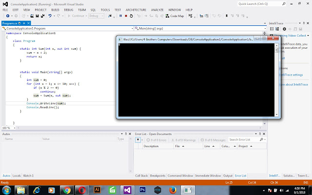 Out Parameter Scope in c# full code