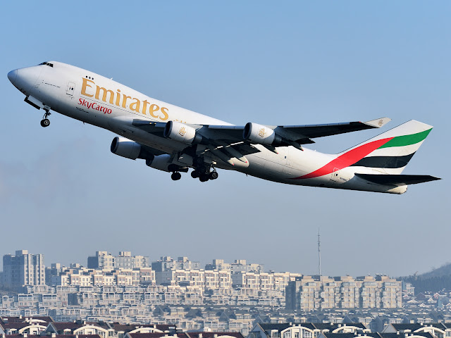 Emirates Cargo Boeing 747-400 Freighter in Climbing Phase