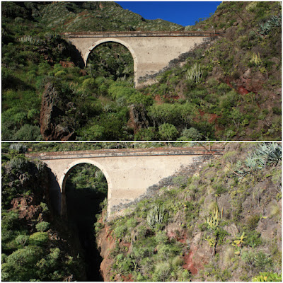 PR-TF-2  VALLESECO (Santa Cruz de Tenerife) A TABORNO, Sendero paralelo al Barranco Seco en dirección a La Fortaleza, Puente del Canal Viejo en el Barranco de Valleseco