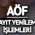 AÖF KAYIT YENİLEME