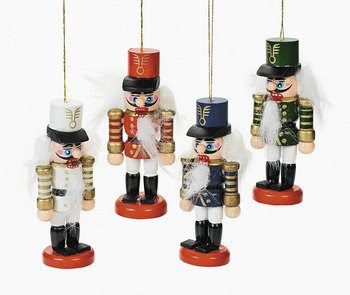 12 Wooden Nutcracker Christmas Tree Ornaments