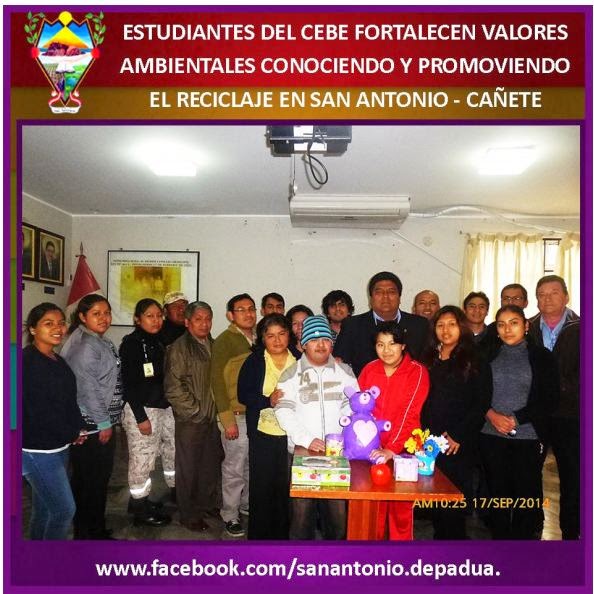 ESTUDIANTES DEL CEBE FORTALECEN VALORES ECOLÓGICOS   Y AMBIENTALES CONOCIENDO Y PROMOVIENDO EL PARQUE ECOLÓGICO EN SAN ANTONIO CAÑETE