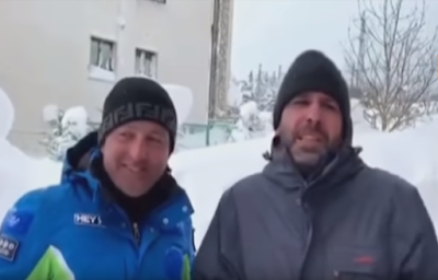 Checco Zalone bloccato per la neve a Roccaraso: siparietto con il sindaco