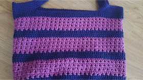 purple lavender crochet tote bag