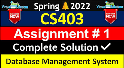 CS403 Assignment 1 Solution Spring 2022