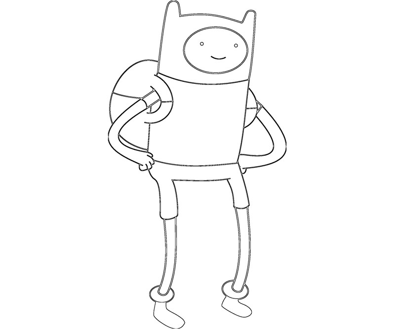 Printable Adventure Time - Finn 5 Coloring Page title=