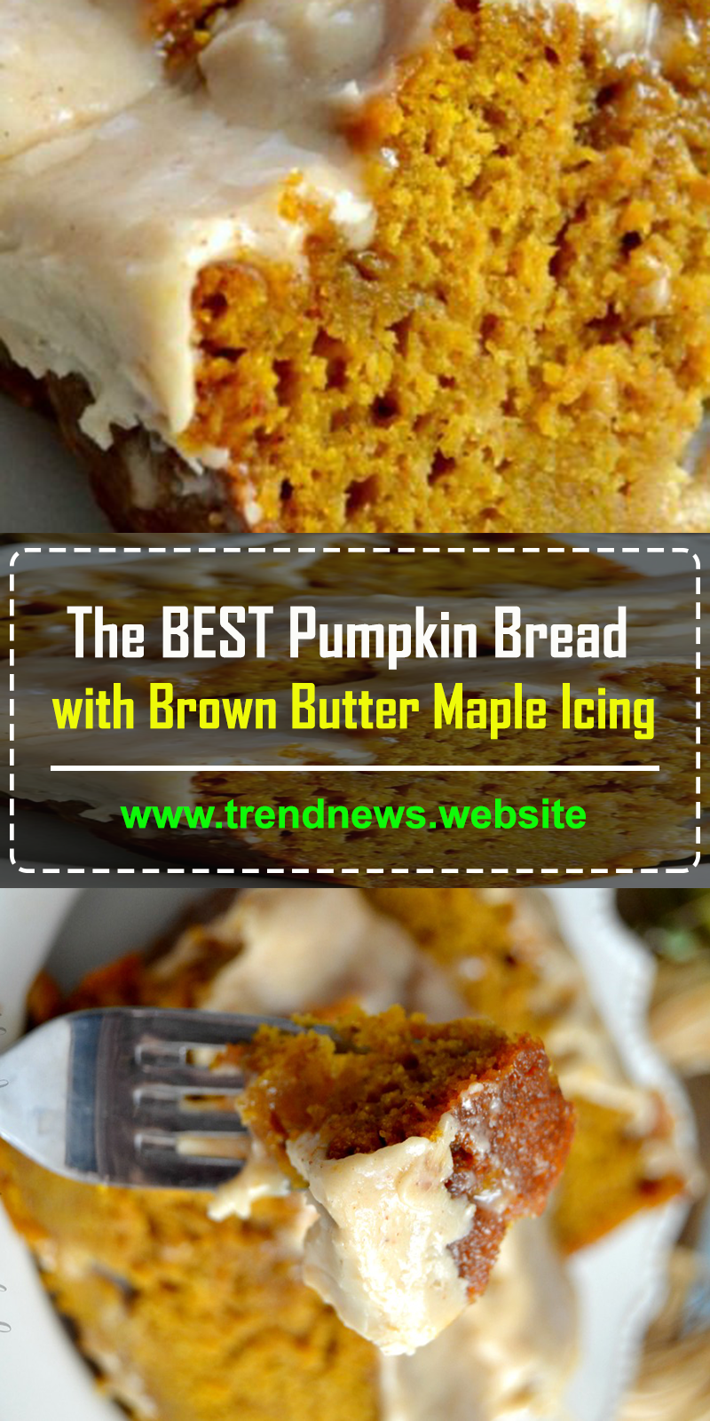 The BEST Pumpkin Bread with Brown Butter Maple Icing