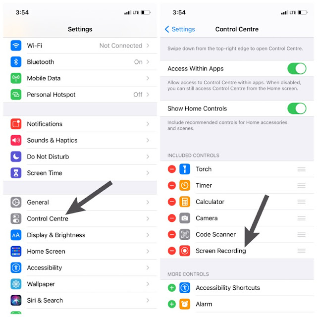 Add screen recorder in Control Center