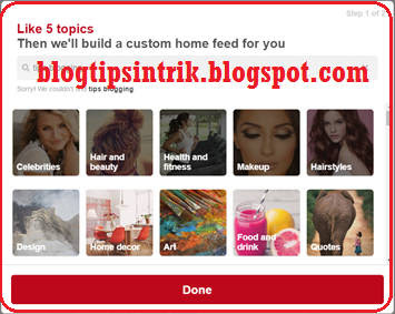 cara mendaftar membuat akun pinterest