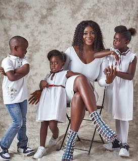 Picture of mercy Johnson and kids