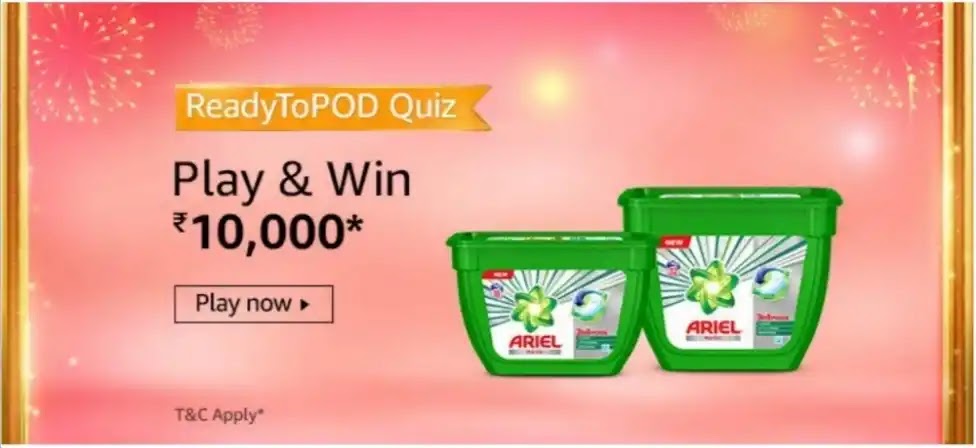 The new Ariel 3 in 1 PODs can be used for which of these type of washing machines? Amazon ReadyToPOD Quiz Play And Win Rs.10,000.