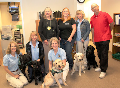 Puppy raisers from Puppies with a Vision visit State Senator Fran Pavley at her office