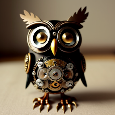 Steampunk Clockwork Owl Statue Miniature 3D amazingwallpapersa blogspot com (41)