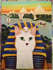King of Pentacles, "Pharaoh Cat" for the 78 Tarot Nautical Deck