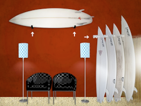 horizontal and vertical surfboard racks