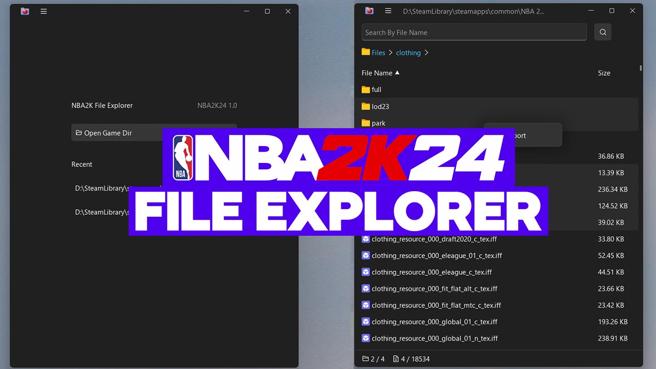 NBA 2K24 File Explorer