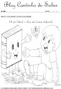 Desenho de livro para colorir. Postado por Painéis em E.V.A às 11:28 (atividade dia do livro para imprimir desenho para colorir para educa infantil )