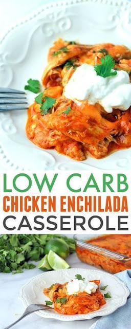 LOW CARB CHICKEN ENCHILADA CASSEROLE