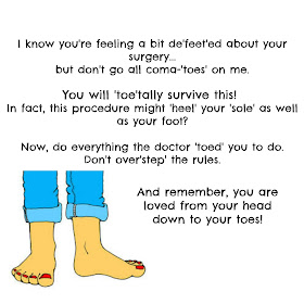 Toe and Foot Surgery Get Well Card