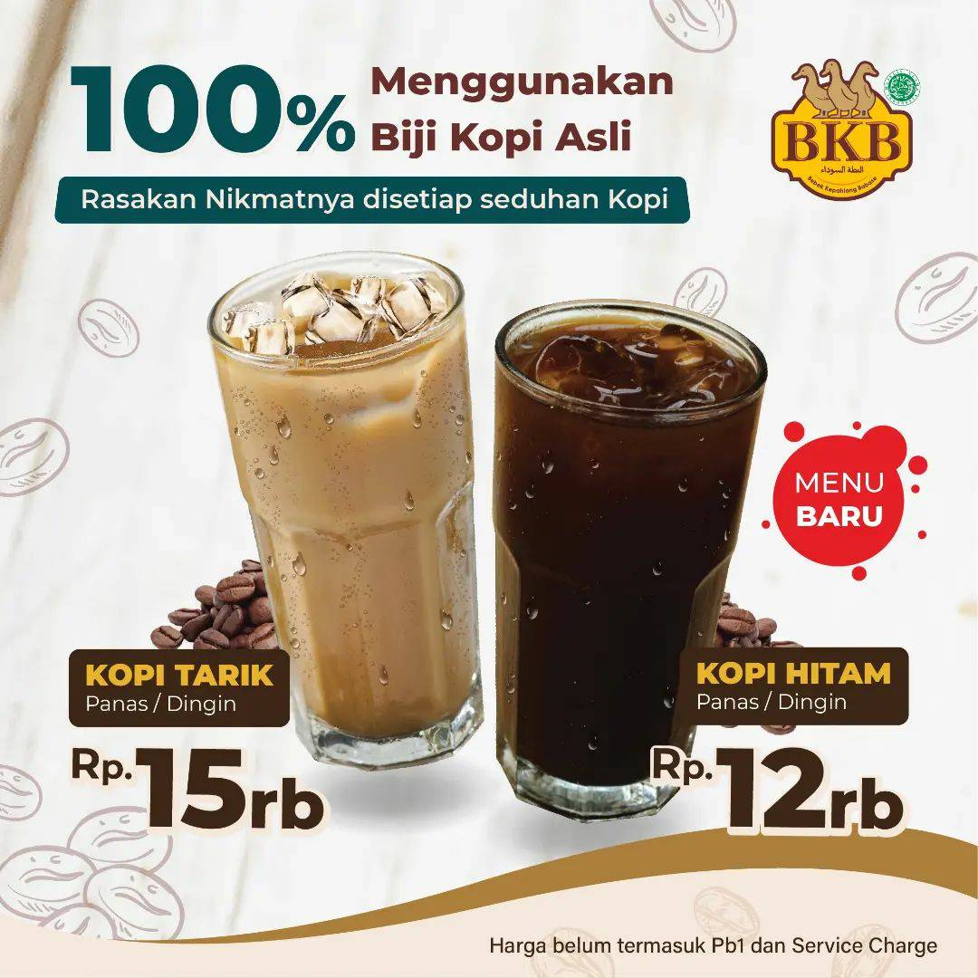 BEBEK BKB Promo Menu Kopi Tarik & Hitam Harga Mulai Rp 12 Ribu