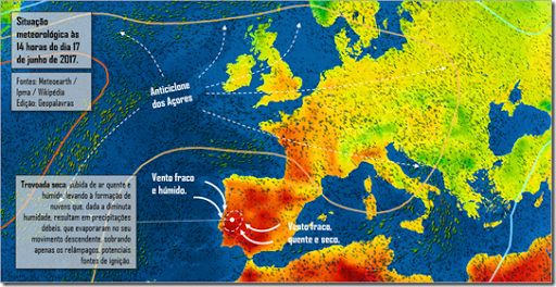 Situação meteorológica às 14 horas do dia 17 de junho de 2017.