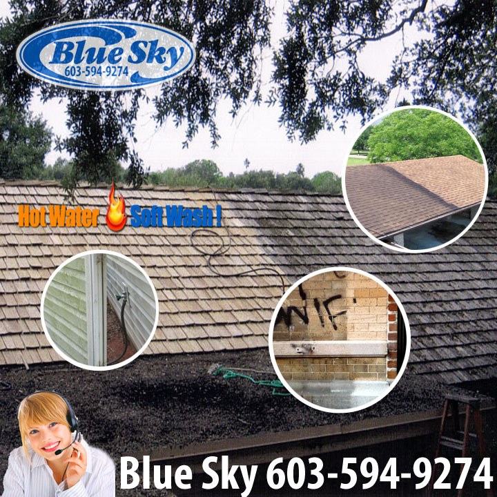 Blue Sky Pressure Washing with Ugly Shingles