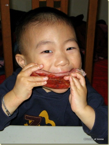 Thomas Enjoying Mediterranean Barbecue Ribs