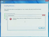 Mengatasi  "Windows Setup could not configure Windows to run on this computer's hardware"