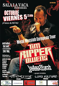 Detalles de la gira de Tim Ripper Owens en Septiembre y Octubre