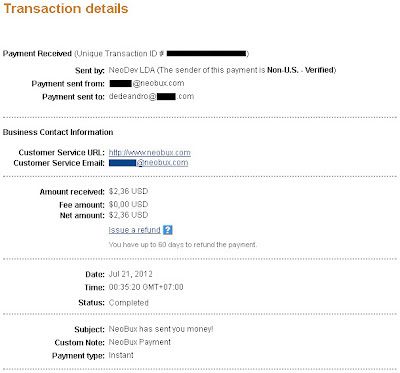 NeoBux Payments July 2012