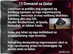 Saudi Arabia and other Arab countries that have cut ties to Qatar issued a steep list of demands Thursday to end the diplomatic crisis which has been going on for weeks now.   The list compiled by Saudi Arabia, the United Arab Emirates (UAE), Egypt and Bahrain makes various demands relating to Qatari media and government policy, according to news agencies Reuters and the Associated Press.  It was handed over to Qatar by Kuwait, which is mediating in the ongoing dispute.  There are a total of 13 demands, which includes the closing of the Al Jazeera Television Network. Not only must Qatar shut down the Doha-based satellite broadcaster, the list says, but also all of its affiliates. The list also demands that Qatar stop funding a host of other news outlets including Arabi21 and Middle East Eye.  Qatar is also being asked to reduce its ties to Saudi Arabia's regional adversary Iran and instead align itself politically, economically and otherwise with the Gulf Cooperation Council. Qatar must shut down all diplomatic posts in Iran, kick out from Qatar any members of Iran’s elite Revolutionary Guard, and only conduct trade and commerce with Iran that complies with U.S. sanctions.  Included in the list is the closing of a Turkish military base in Qatar, the location of which is somewhat a secret. The Turkish base was formally acknowledged only in 2016. Qatar also hosts the United States' largest military base abroad, which began in 2001. Turkey rejected the call to shut down its military base in Qatar, saying the base was a guarantor of security in the Gulf and demands for its closure represented interference in its ties with Doha. In fact, since the crisis began, Turkey has been a pivotal ally of Qatar, supplying much-needed goods, as well as bolstering its military presence in the region.  The country must also publicly announce that it is cutting ties with terrorist, ideological and sectarian organizations including the Muslim Brotherhood, ISIS, al Qaeda, Hezbollah, and Jabhat Fateh al Sham (formerly al Qaeda in Syria). It must also surrender all individuals on its territory that the four Arab nations have designated as terrorists.  The country must provide detailed information about opposition figures that Qatar has funded, ostensibly in Saudi Arabia and the other nations. It may be well remembered that the four Arab countries published a list of individuals with alleged terrorist links, and enforced banks to freeze bank accounts linked to these individuals and organizations.  The list also require that Qatar stop interfering in the four countries' domestic and foreign affairs and stop a practice of giving Qatari nationality to citizens of the four countries. They must expel those citizens that are currently in Qatar.  Qatar must also pay reparations to these countries for any damage or costs incurred over the past few years because of Qatari policies. Any resulting agreement to comply with the demands will be monitored, with monthly reports in the first year, then every three months the next year, then annually for 10 years.  Qatari officials did not reply immediately to requests for comment. But on Monday, Foreign Minister Sheikh Mohammed bin Abdulrahman al-Thani said Qatar would not negotiate with the four states unless they lifted their measures against Doha.  The four Arab countries give Doha 10 days to comply, failing which the list becomes "void", the official said without elaborating, suggesting the offer to end the dispute in return for the 13 steps would no longer be on the table.