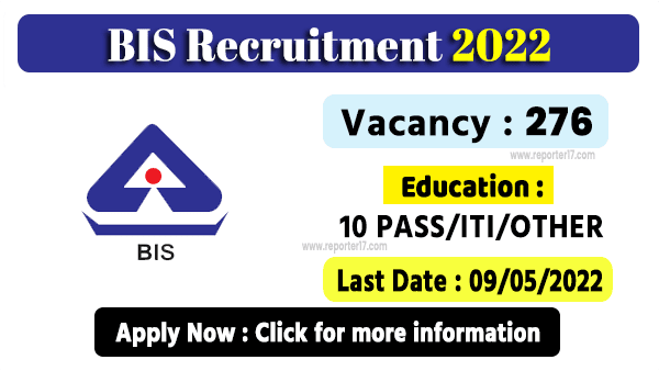 Bureau of Indian Standards (BIS) Recruitment 2022