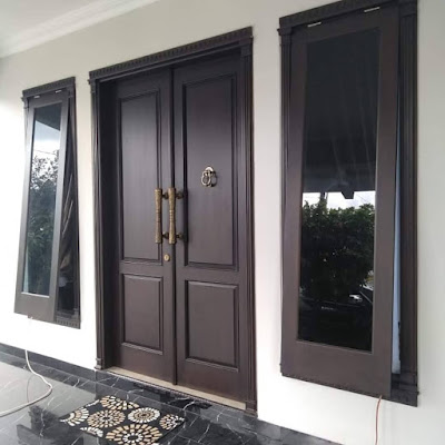 Model pintu minimalis 2 pintu kayu jati terbaru 2022