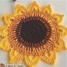 Portavasos Girasol a Crochet